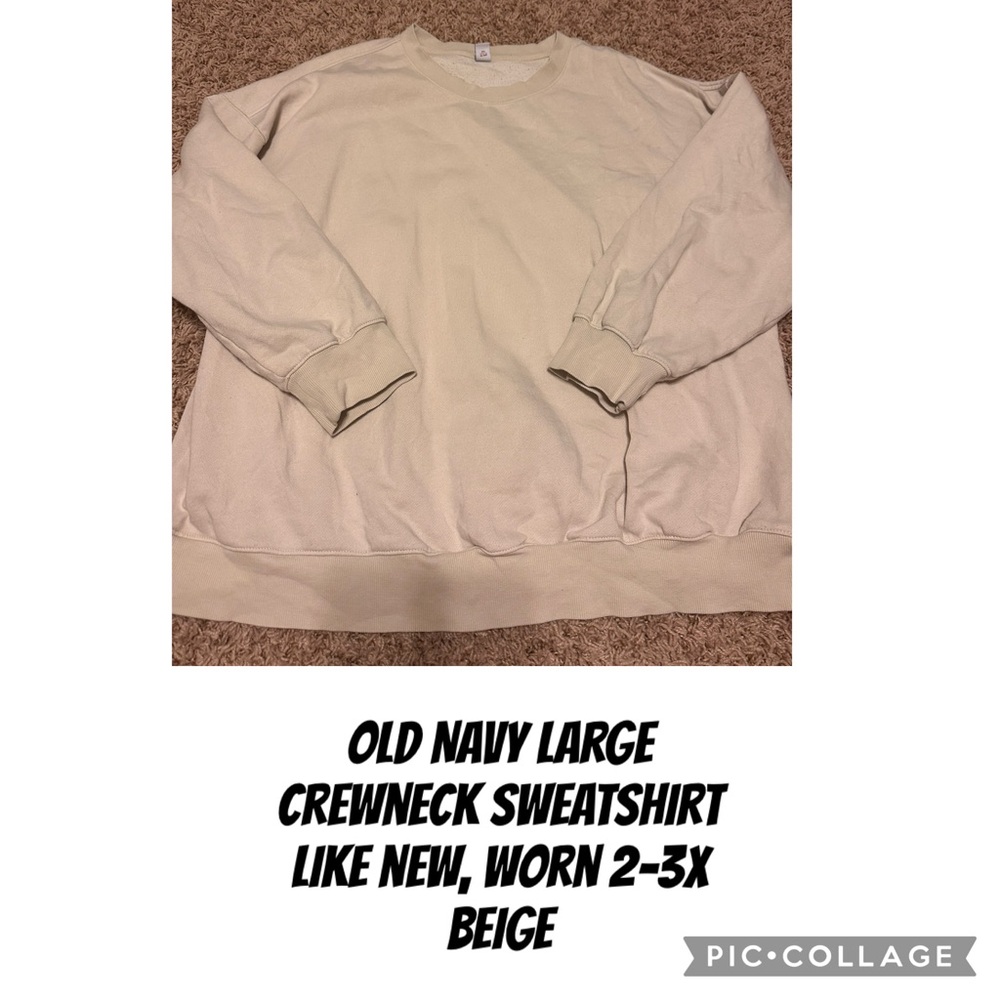 Old Navy Women’s  Beige Crewneck Sweatshirt size large